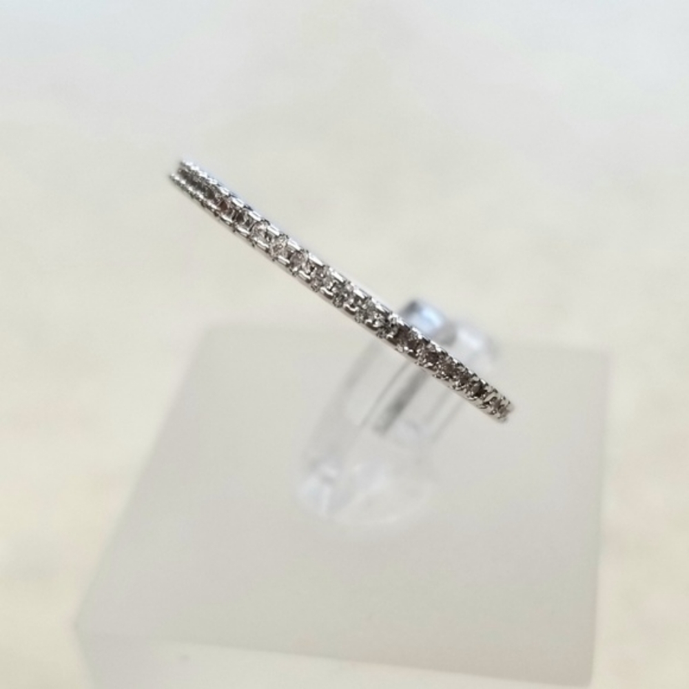 Sterling Eternity Pave Band - Picture 3 of 8